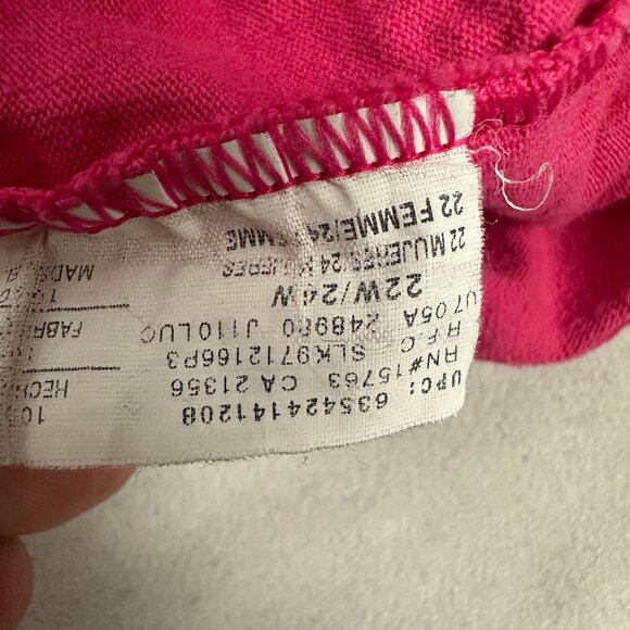 JMS Just My Size Women's Tank Top 22W/24W Pink Sleeveless 100% Cotton Plus Size - Picture 4 of 5